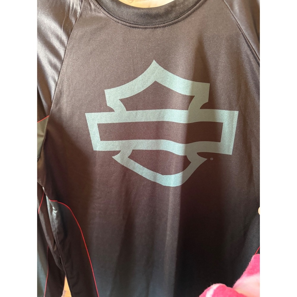 Harley Davidson Men Long Sleeve Black Gray  Logo‎ Motorcycle Riding Rash guard - Picture 4 of 5